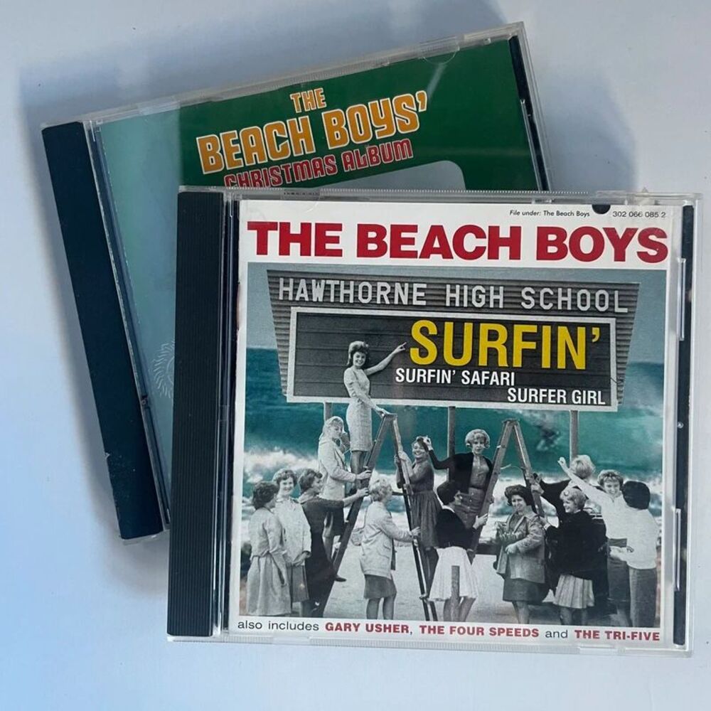 Two Beach Boys CDs Surfin and Christmas in Excellent Condition